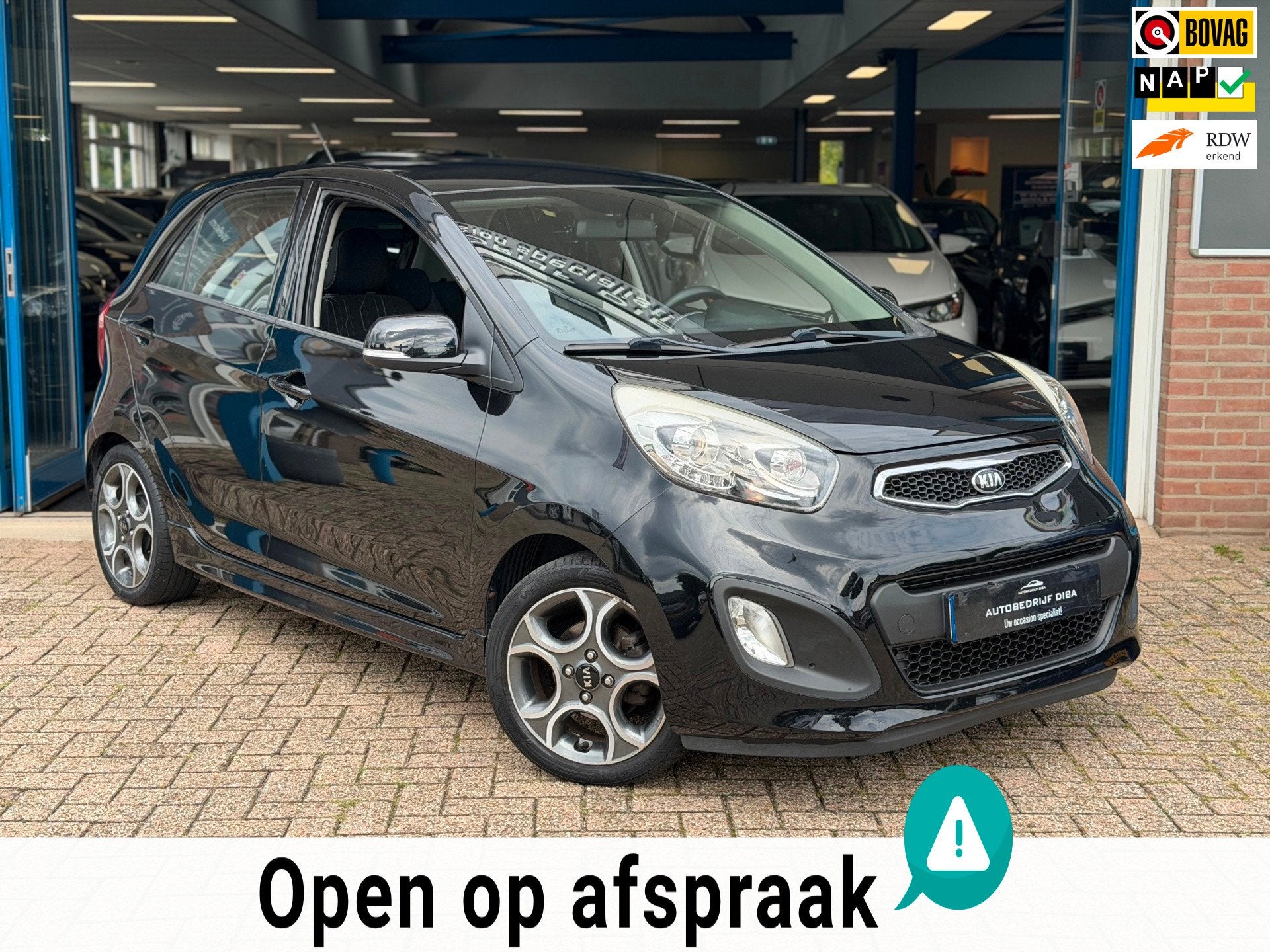 Kia Picanto 1.2 CVVT ISG Plus Pack 2015 cruise airco nap, Auto's, Voorwielaandrijving, Gebruikt, Zwart, 4 cilinders