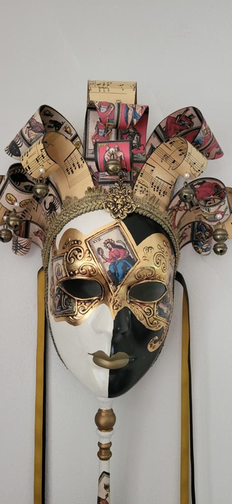 Venetiaans masker met muzieknoten en bellen, Ophalen of Verzenden