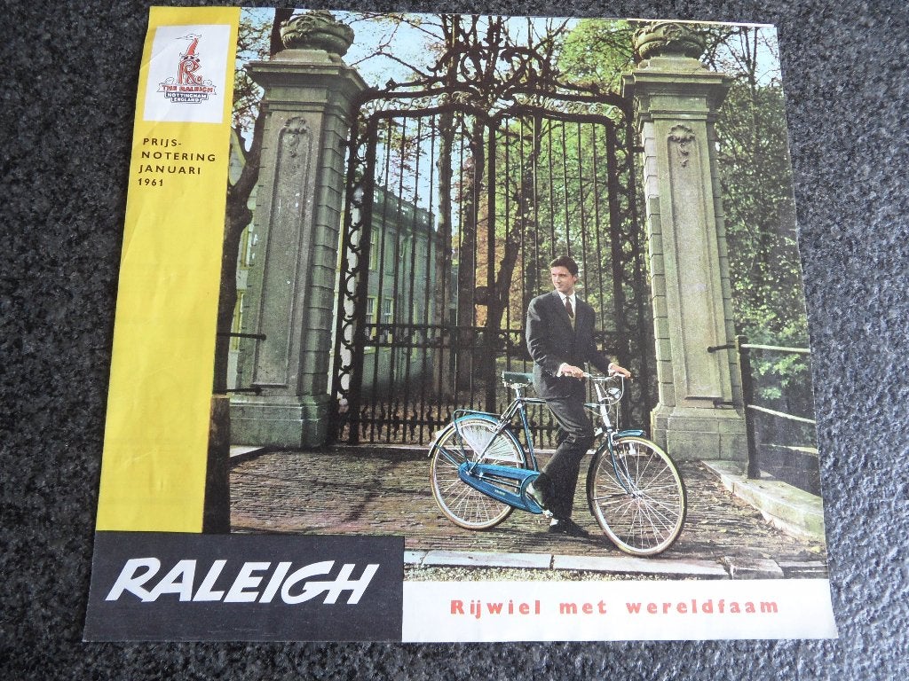 Raleigh oldtimerrijwielen 1961 folder, rijwiel met wereldfaa, Verzenden, Gebruikt