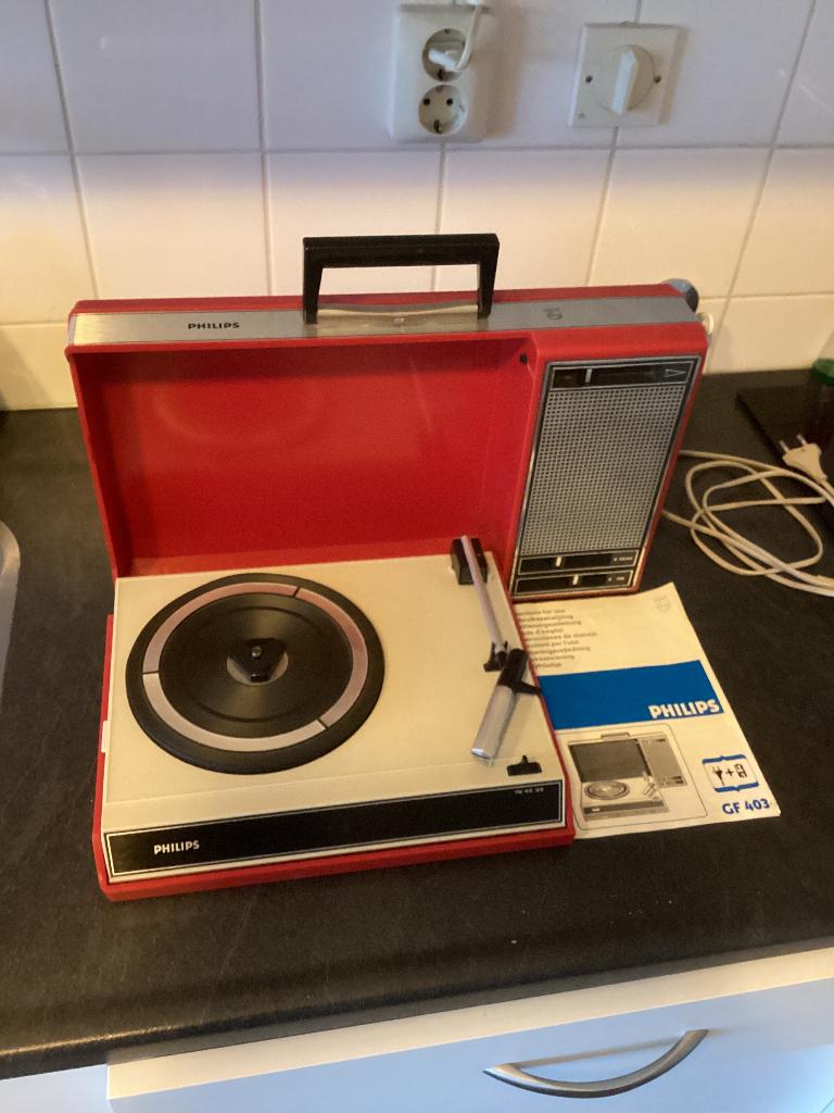 Draagbare platenspeler Philips GF403, Ophalen, Gebruikt, Platenspeler, Philips