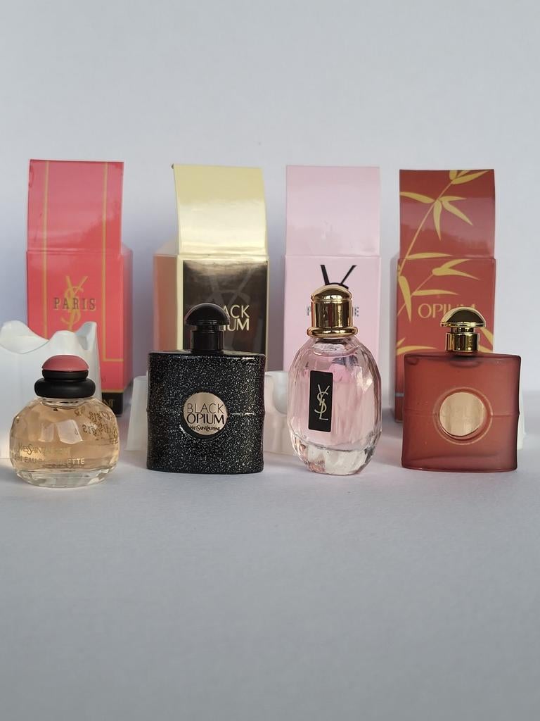 Yves Saint Laurent  Opium/Black Opium/Paris/Parisienne Z.O., Verzenden, Zo goed als nieuw, Miniatuur, Gevuld