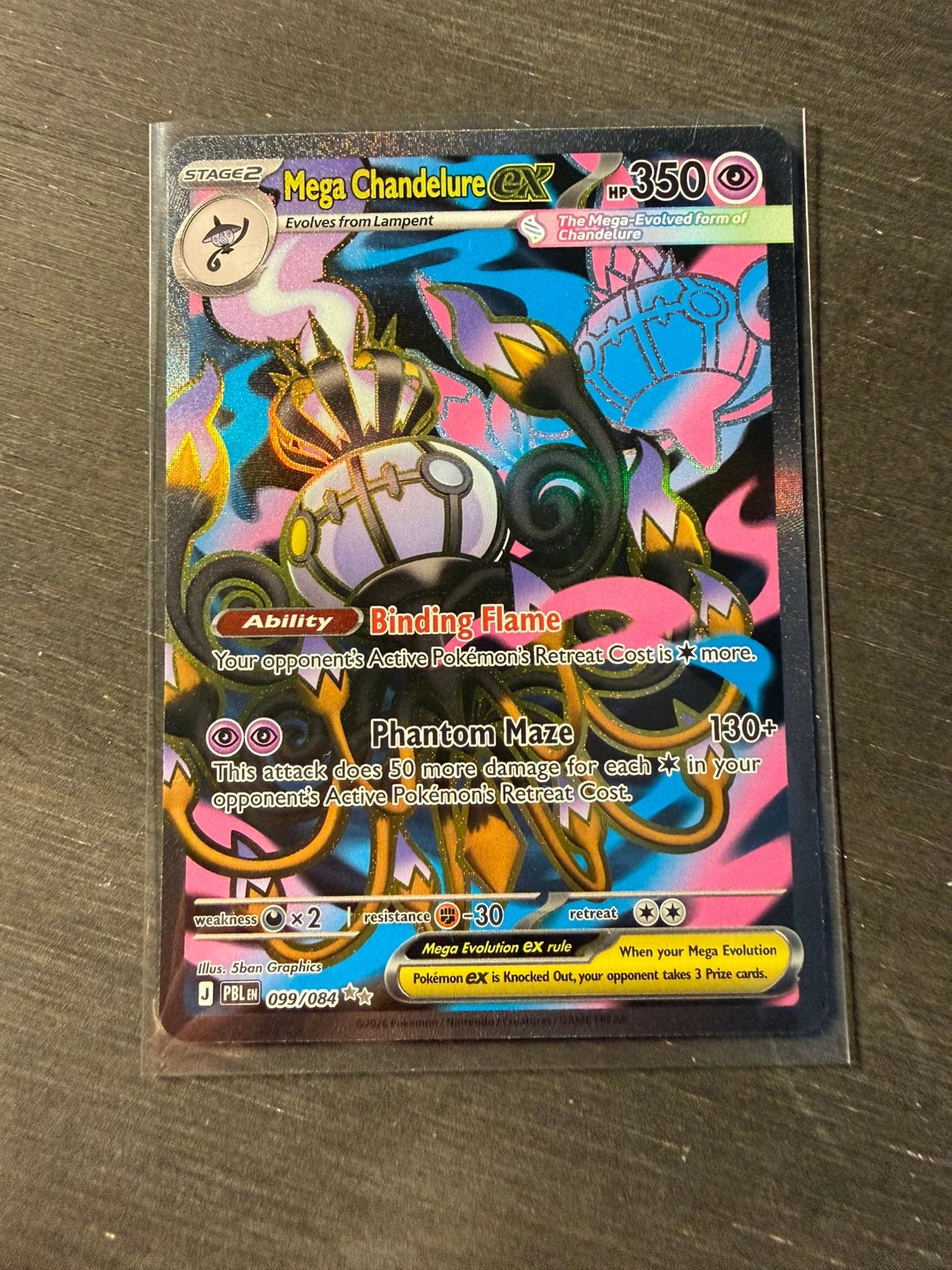Mega Chandelure EX 099/084 Pitch Black, Ophalen of Verzenden, Zo goed als nieuw, Losse kaart