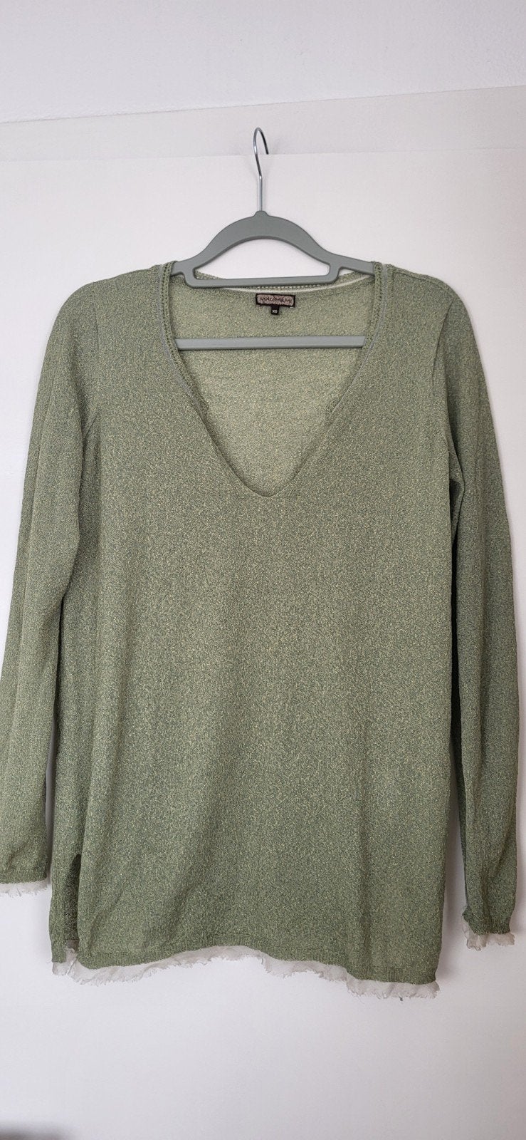 Maliparmi trui met V-hals in maat XS, Kleding | Dames, Ophalen of Verzenden, Gedragen, Groen, Maliparmi