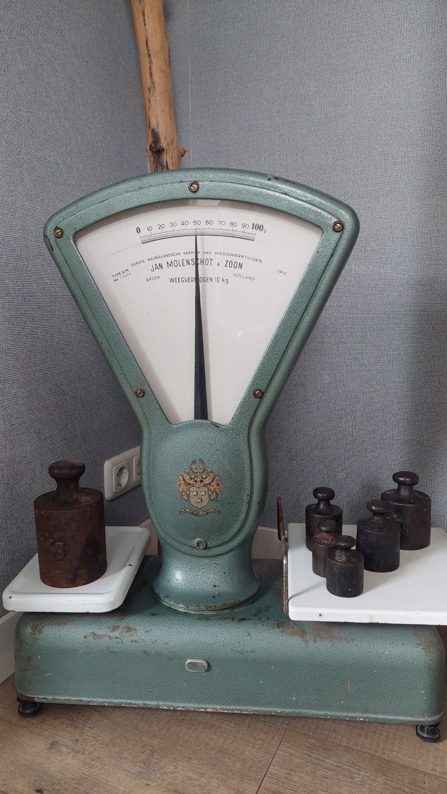 Antieke Vintage winkelweegschaal Jan Molenschot & zoon Breda, Ophalen