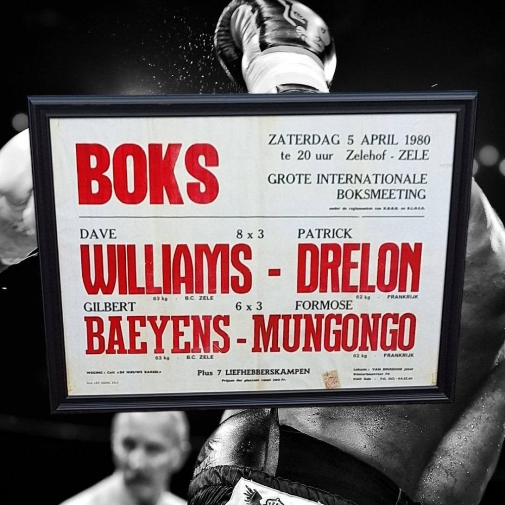 Toffe boksposter, boks affiche van wedstrijden uit 1980👊, Ophalen, Gebruikt, Overige, .
