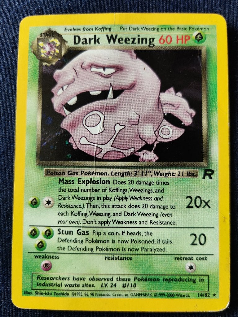 Dark Weezing Holo - Team Rocket 14/82 - Played, Ophalen of Verzenden, Nieuw