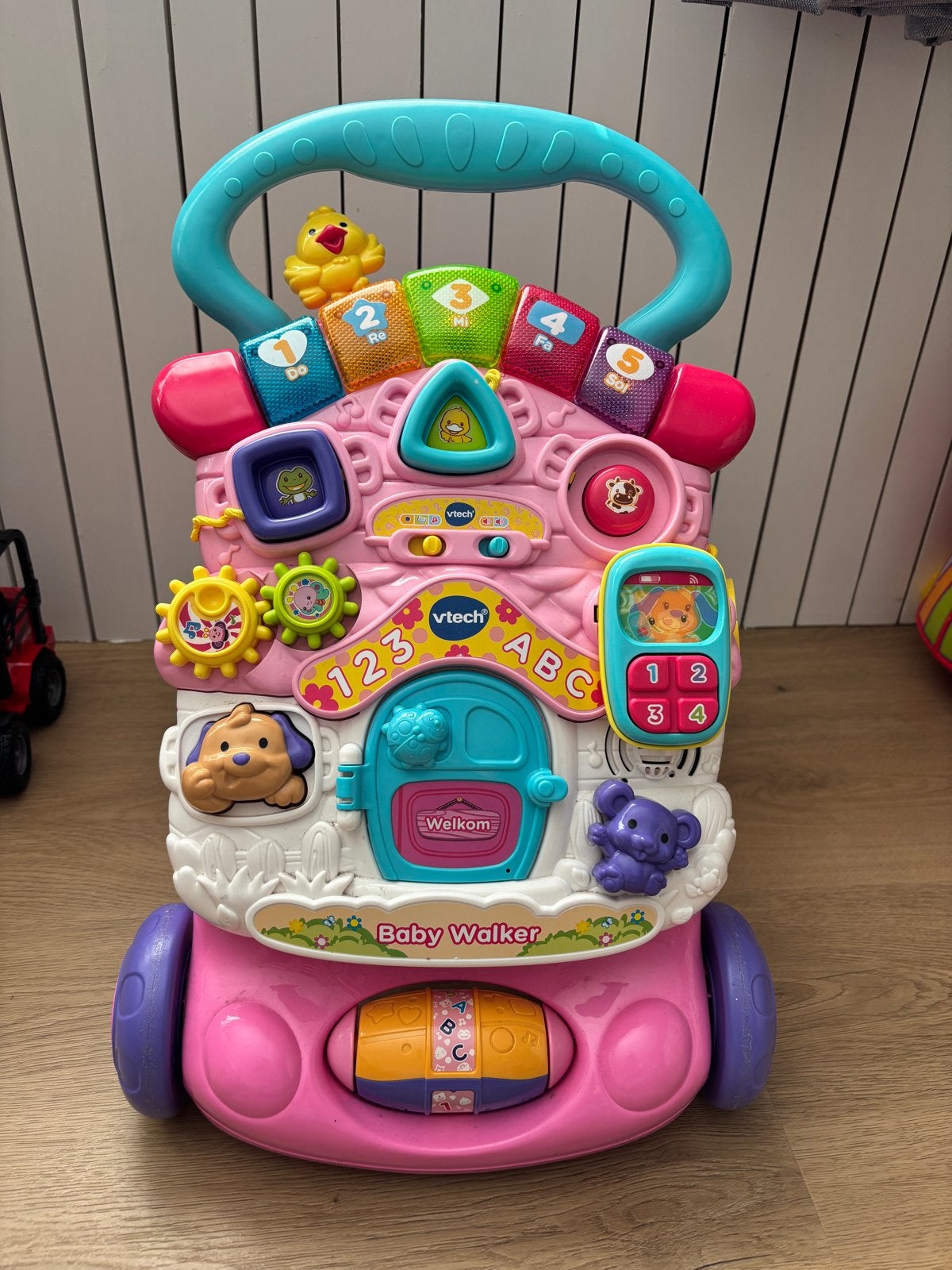 VTech Baby Walker Roze - Interactieve Loopwagen met Geluid, Ophalen, Zo goed als nieuw, Overige typen, Met licht
