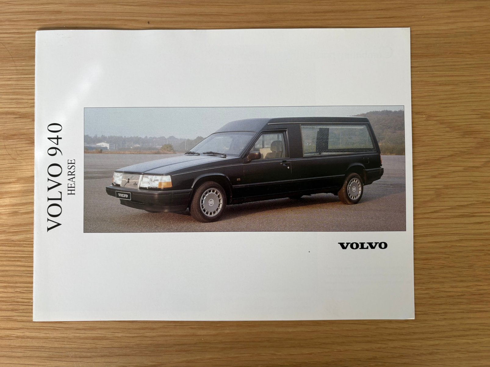 Volvo 940 Hearse brochure, Ophalen of Verzenden, Nieuw, Volvo