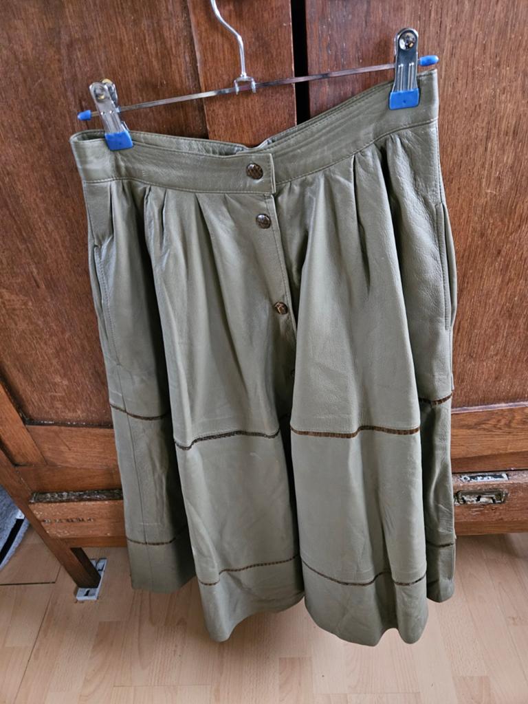 NAPPA LEDEREN ROK mt 36-38 mosgroen, Kleding | Dames, Rokken, Zo goed als nieuw, Maat 36 (S), Groen, Onder de knie, Ophalen of Verzenden