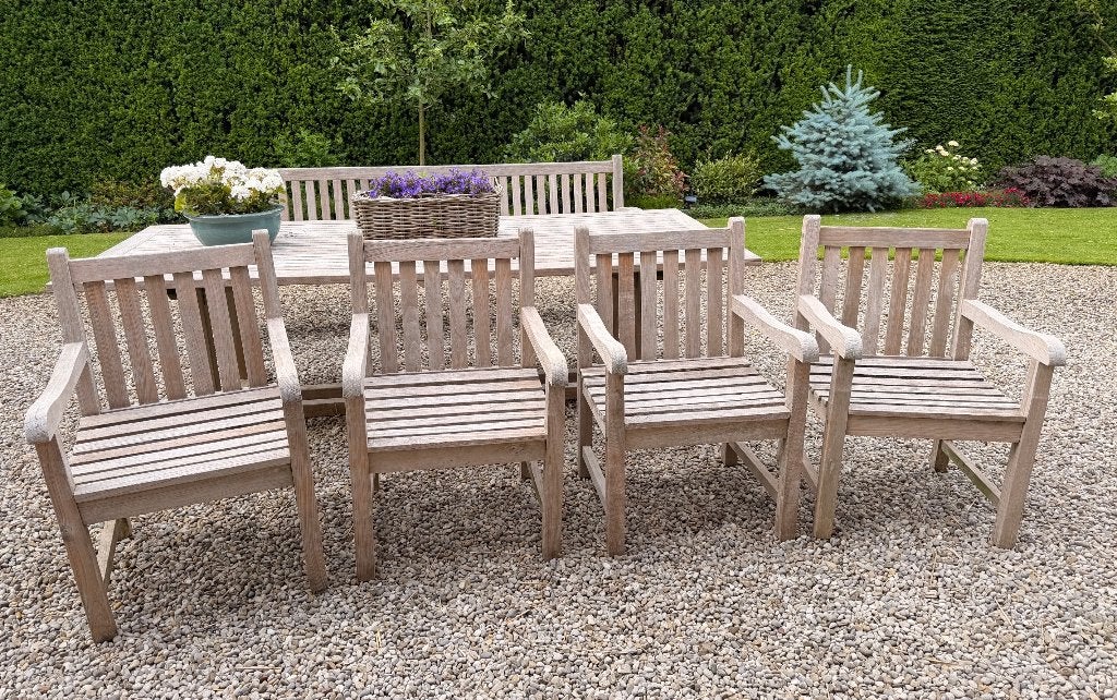 Tuinstoelen Teak Steigerhout, Ophalen, Gebruikt, Hout