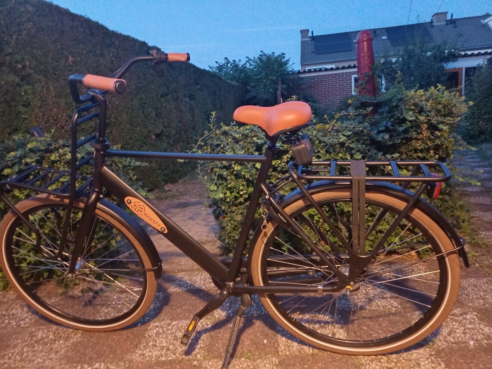 BSP Retro Transportfiets - Zwart met bruine accenten, Terugtraprem, Versnellingen, Ophalen, Overige merken