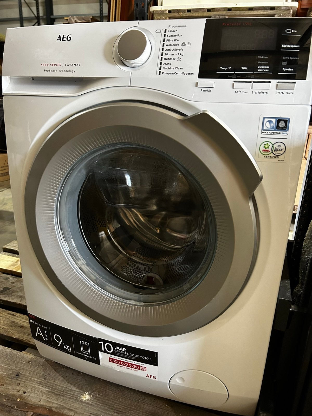 AEG 6000 series wasmachine 9kg - refurbished- garantie 6mnd, Ophalen, 1200 tot 1600 toeren, Q, W