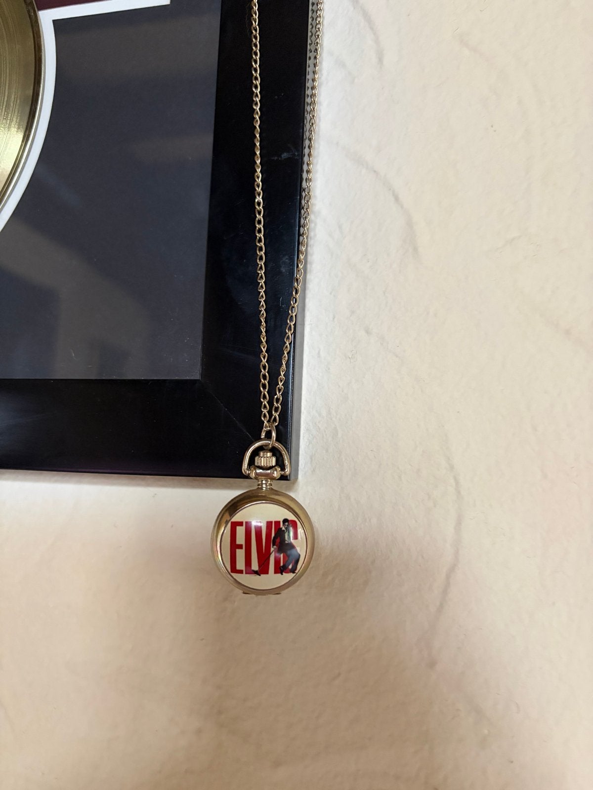 Elvis Presley zakhorloge ketting, Ophalen, Zo goed als nieuw, Goud, Overige materialen