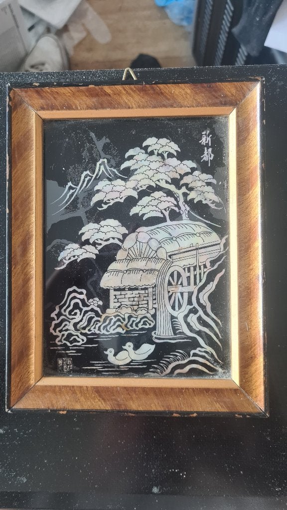 Koreaanse parelmoer afbeelding, Antiek en Kunst, Ophalen of Verzenden