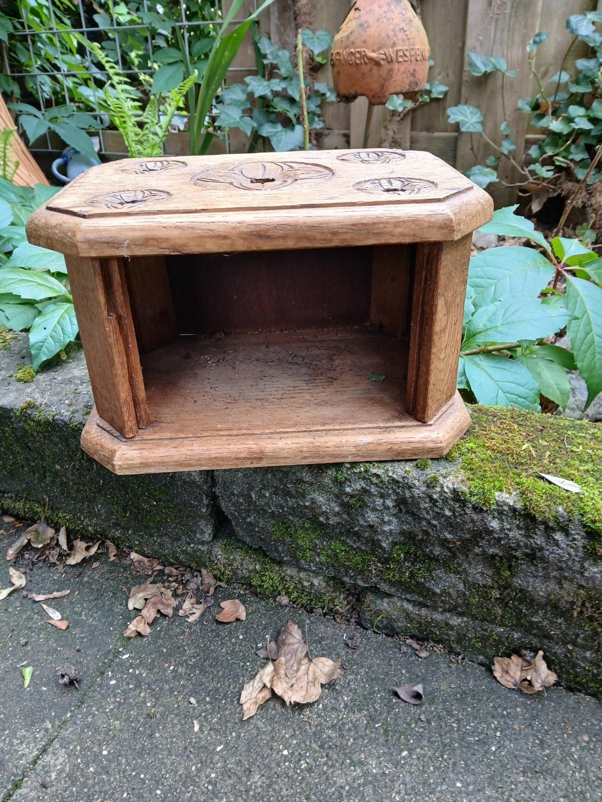 Unieke handgesneden houten stoof, Antiek en Kunst, Ophalen of Verzenden