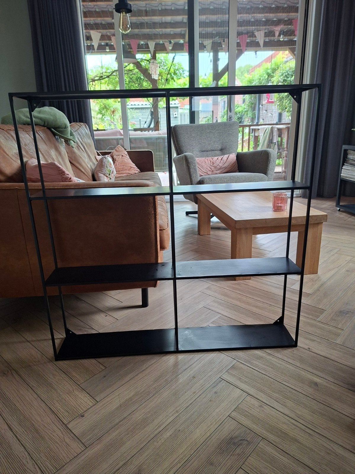 Zwart Wandrek van Woood - 90x90x15 cm, Ophalen, Zo goed als nieuw