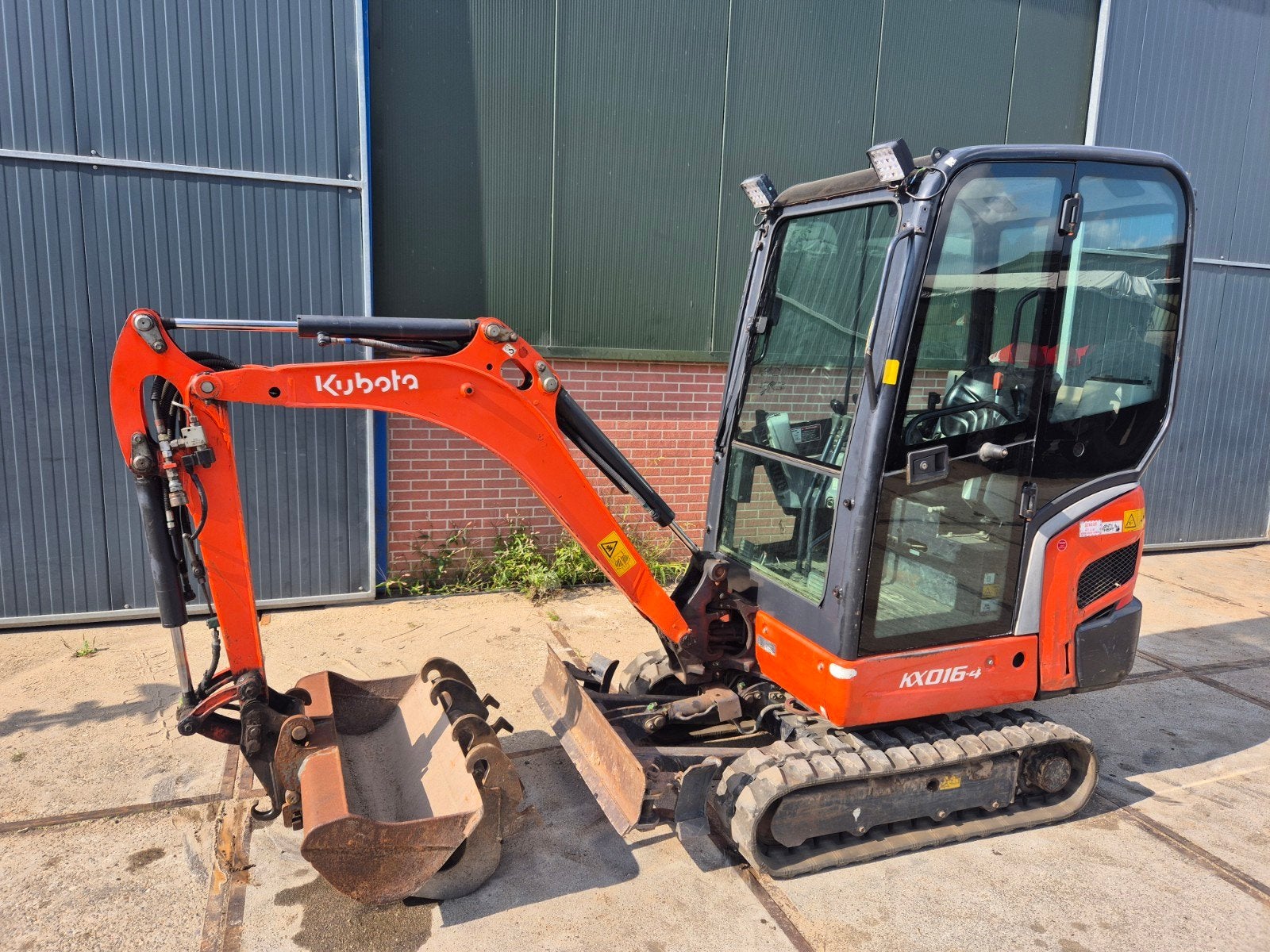 Kubota KX016-4 Minigraafmachine met 3 bakken, Ophalen, Graafmachine