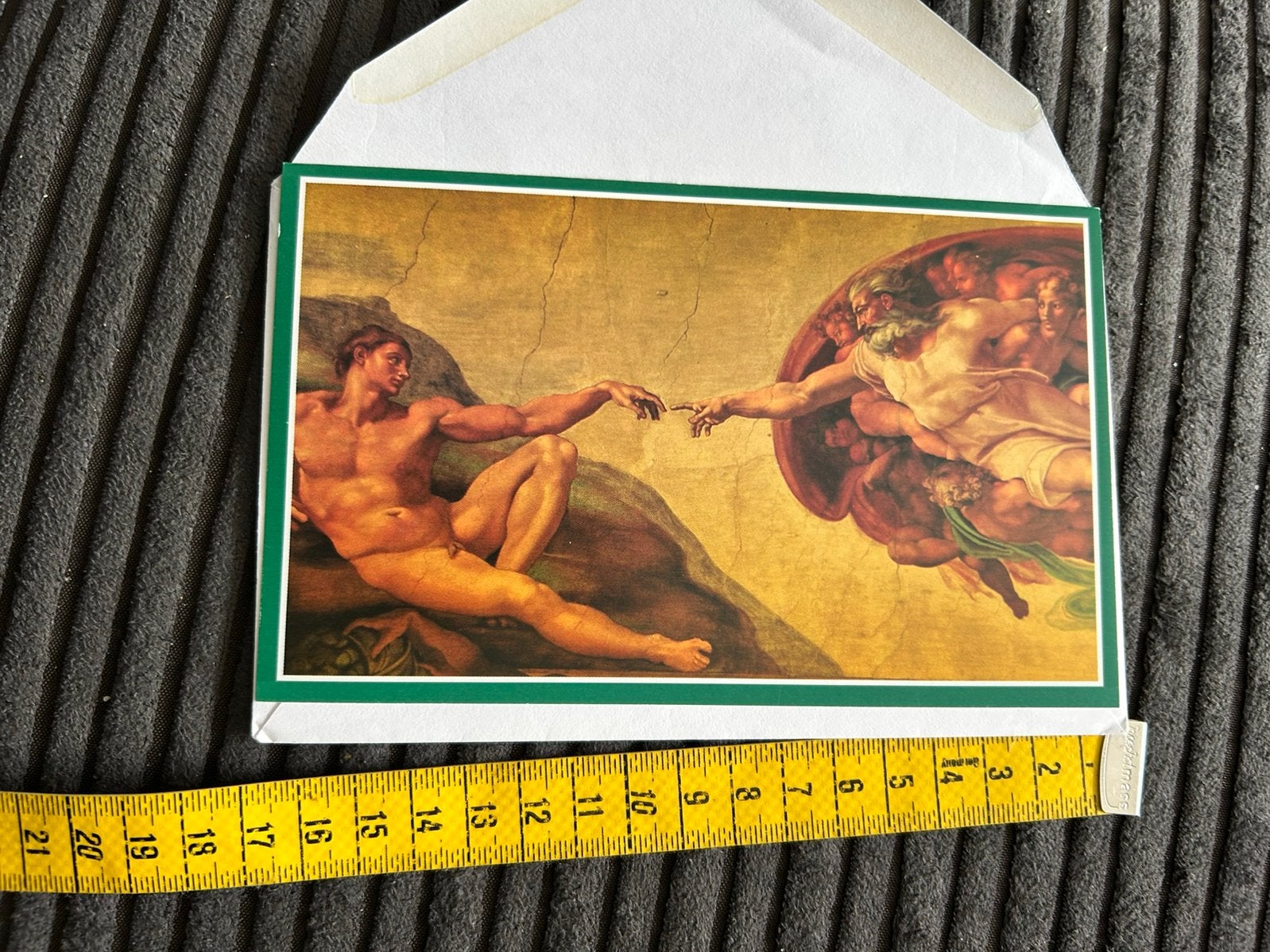 Oude kunst wenskaart schepping van ADAM, Diversen, Ophalen of Verzenden, Zo goed als nieuw