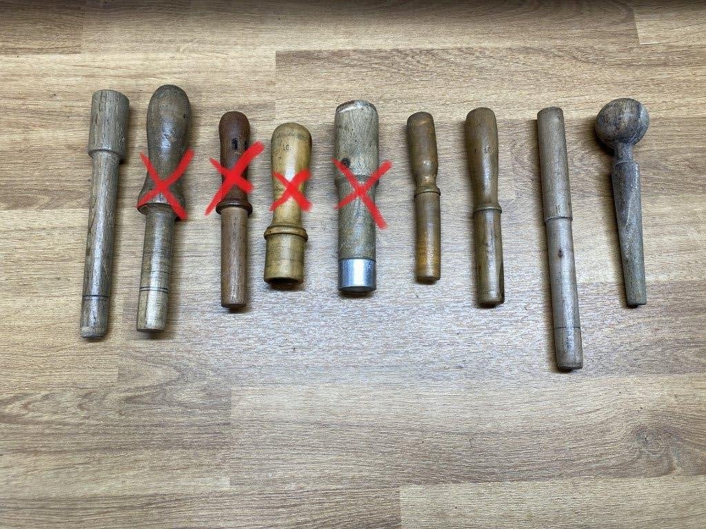 antieke zwartkruit hulzen stampers div Cal, Verzamelen, Militaria | Algemeen, Ophalen of Verzenden, Overige soorten, Overige gebieden