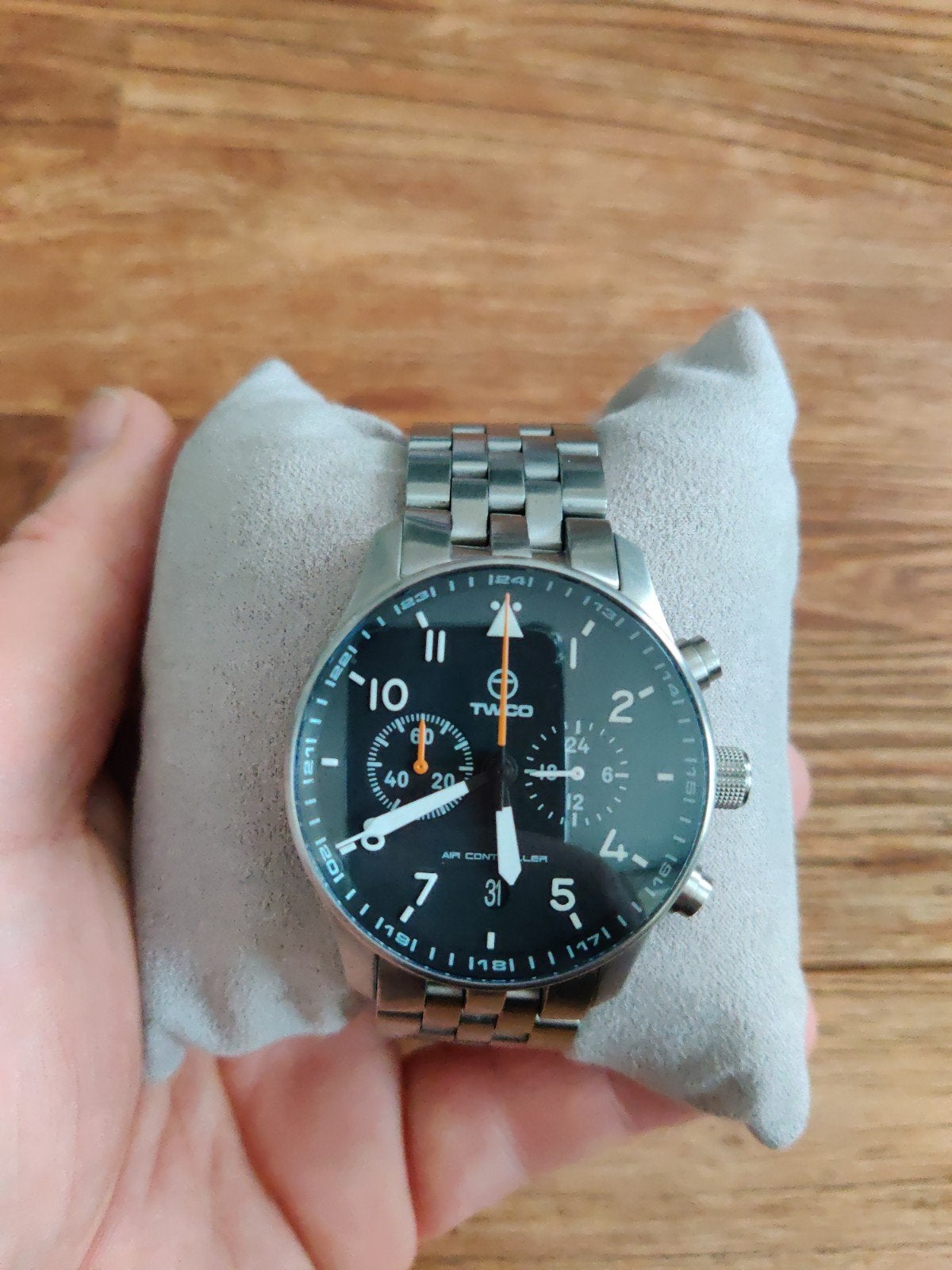 Twco aircontroller chronograph, Overige merken, Staal, Staal, Polshorloge