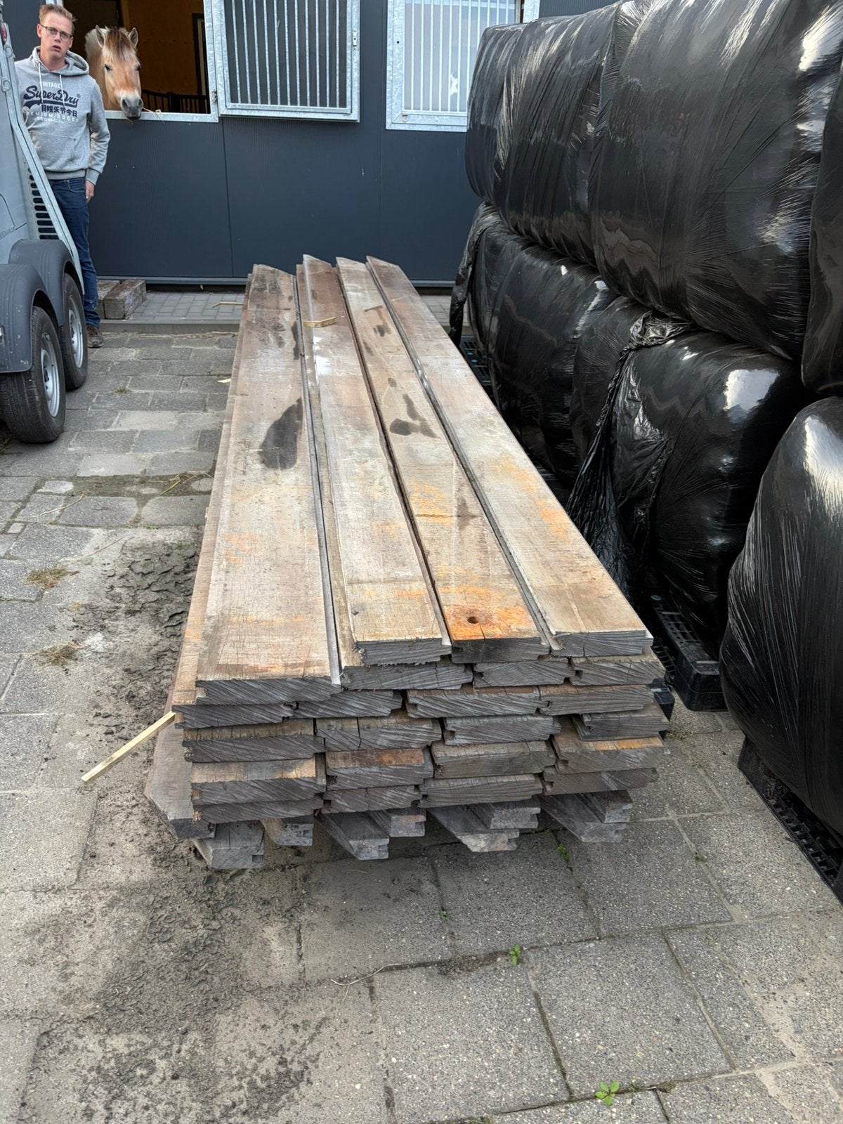 Azobé getrokken damwanddelen – ca. 30 m², Ophalen, Planken, Zo goed als nieuw, Hardhout
