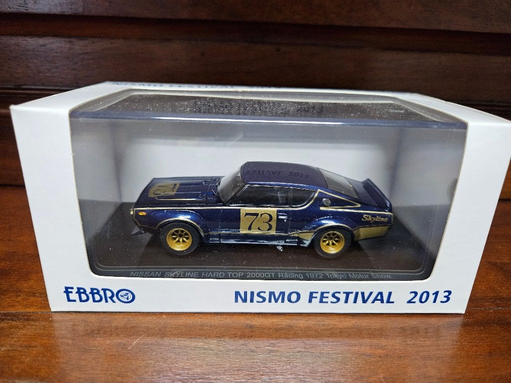 Ebbro Nissan Skyline Hard Top 2000GT Racing 1972 1/43 in ovp, Ophalen of Verzenden, Zo goed als nieuw, Auto, Overige merken