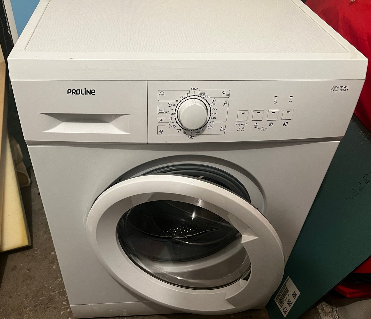 Proline Wasmachine - 6 kg - 1200 Toeren - Goede staat!, Ophalen, 6 tot 8 kg, Voorlader, 85 tot 90 cm