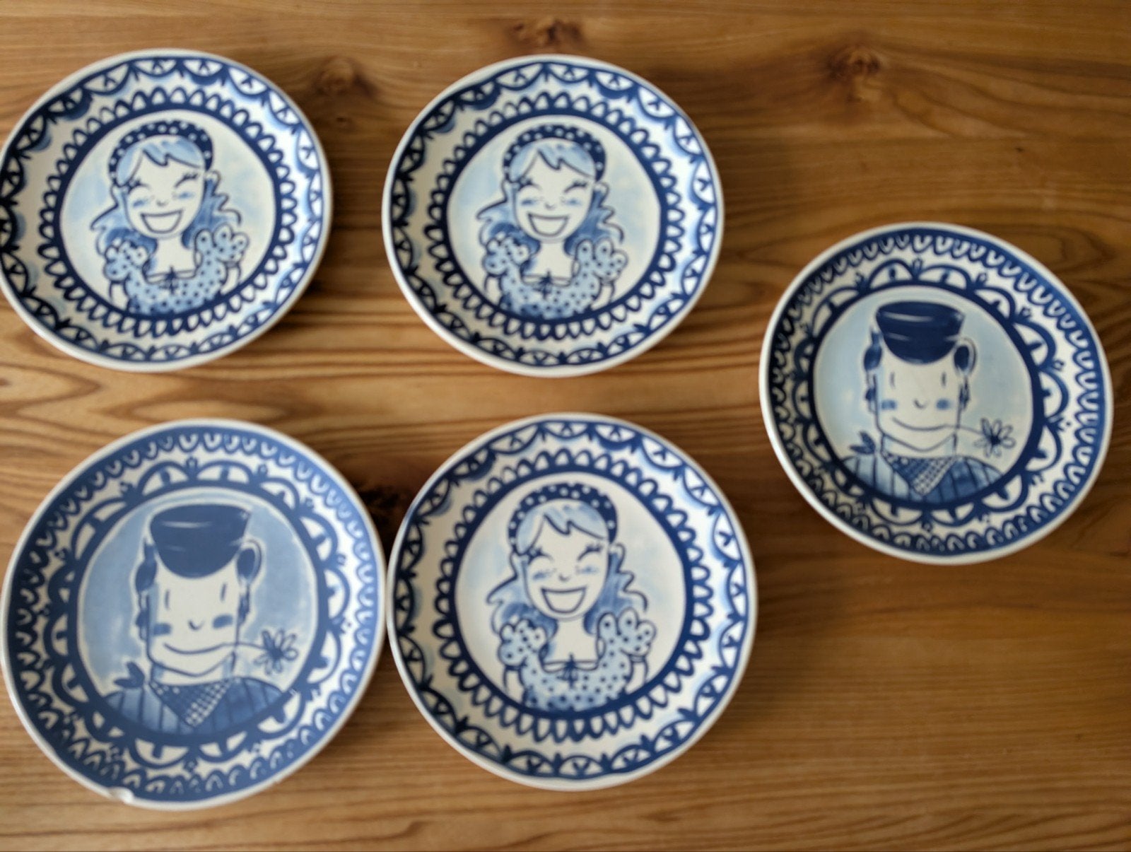 5x  diner borden Delfts Blond, Huis en Inrichting, Keuken | Servies, Ophalen, Gebruikt, Keramiek, Bord(en)