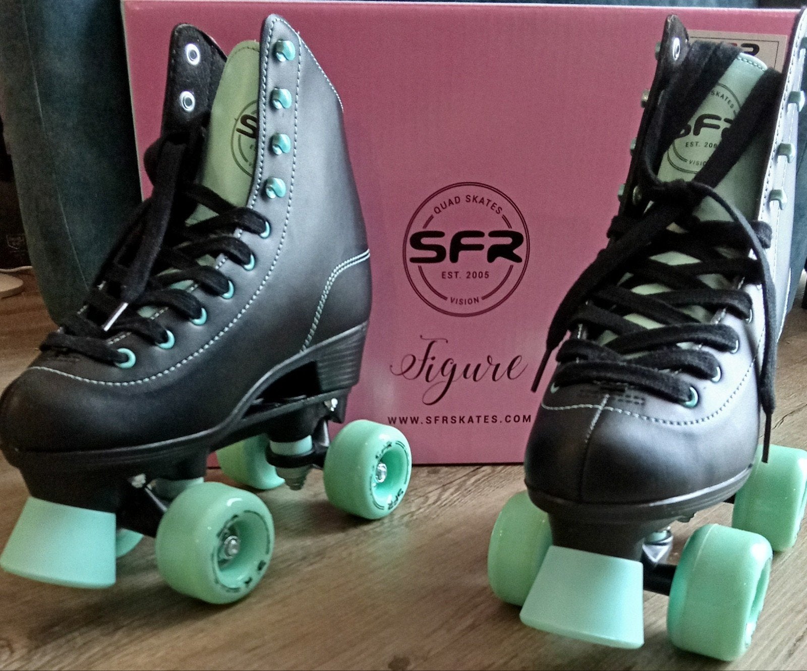 SFR Figure Quad Skates - Zwart/Mintgroen - Maat 37, Overige merken, Dames, Verstelbaar, Verzenden