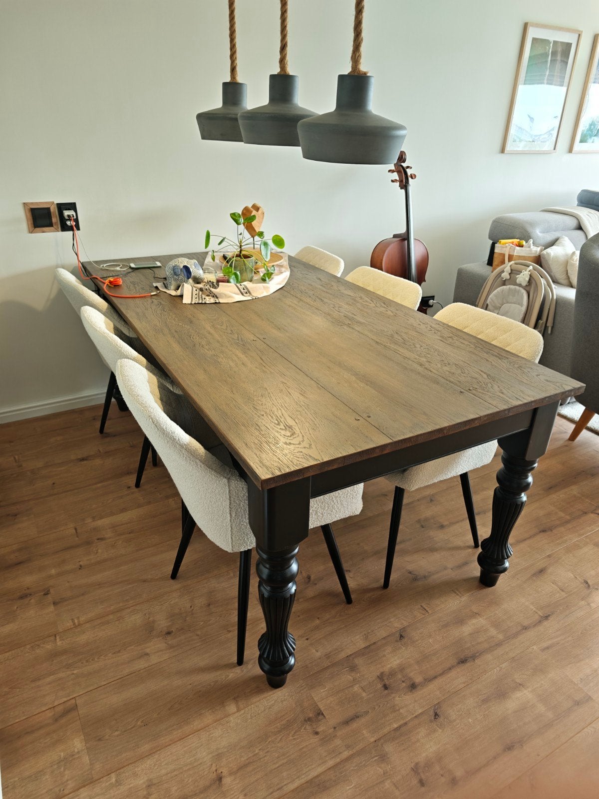 Noten Eiken Eettafel - 200x100x78 cm, Ophalen, Modern, Klassiek, Gebruikt, 100 tot 150 cm