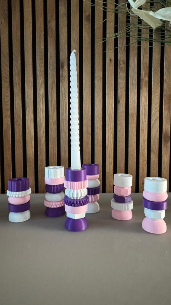Modulaire stapelbare design kandelaar – stel zelf samen, Nieuw, Ophalen of Verzenden, Metaal, Kandelaar