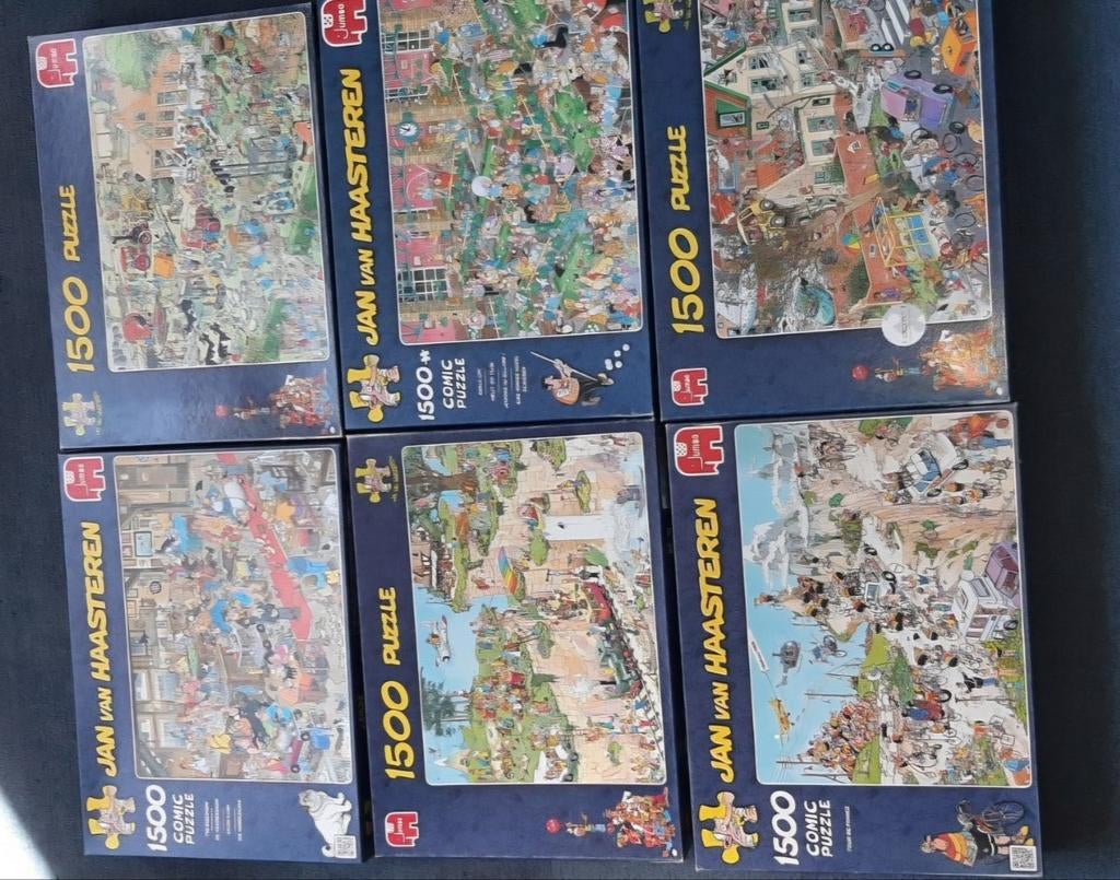 8x Jan van Haasteren 1500 stukjes, Ophalen, 500 t/m 1500 stukjes, Zo goed als nieuw, Legpuzzel