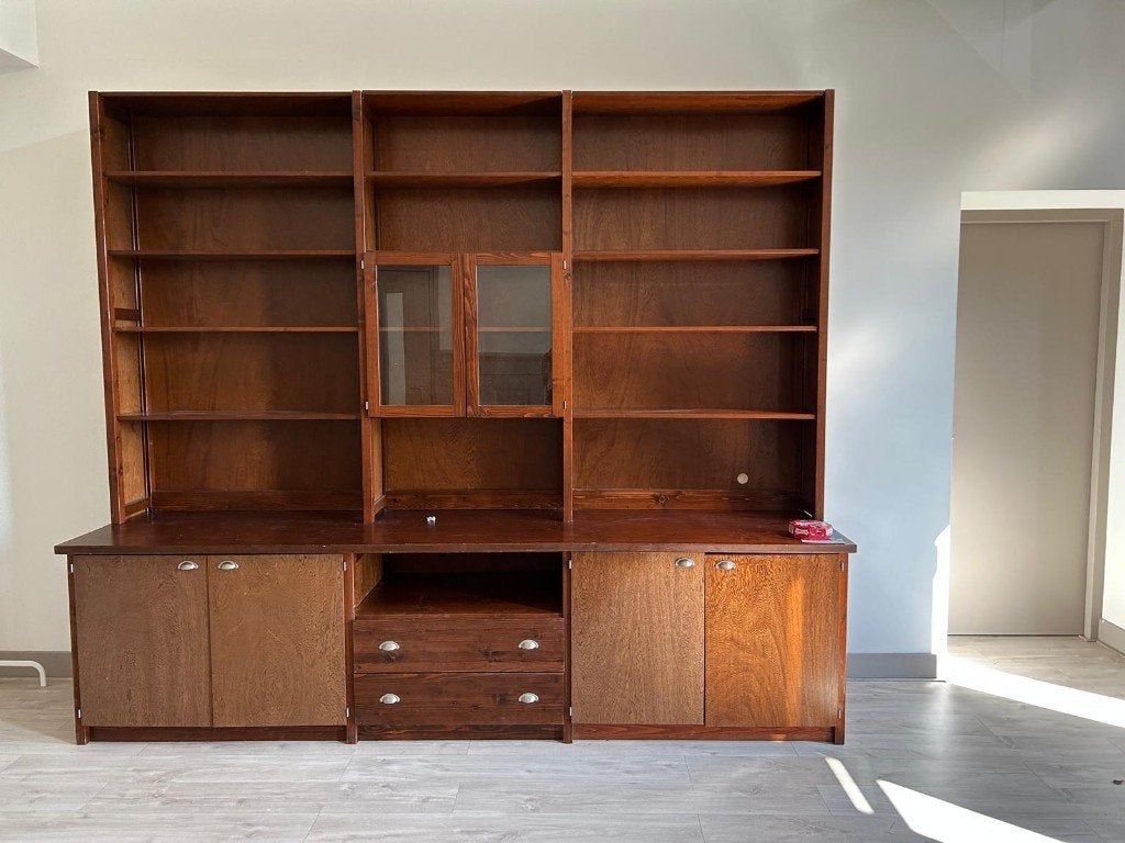 vintage wandmeubel, Huis en Inrichting, Kasten | Wandmeubels, Ophalen, Overige materialen, 250 tot 300 cm, Gebruikt