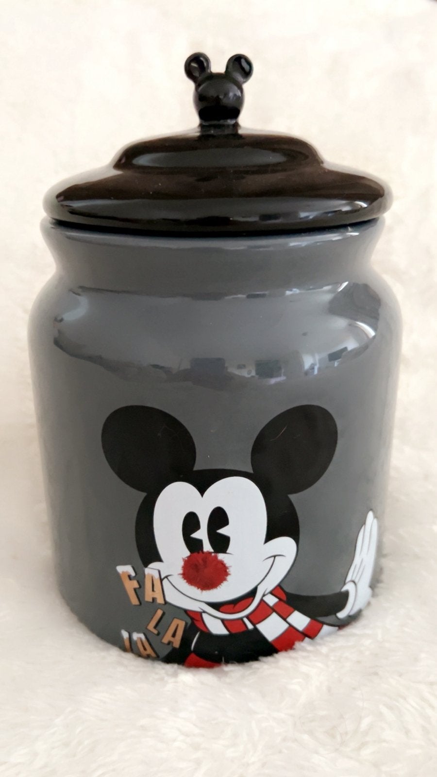 Disney cookie jar Mickey Mouse winter, Ophalen of Verzenden, Mickey Mouse, Zo goed als nieuw, Servies