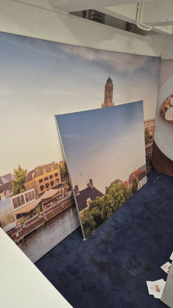 Frame met "Skyline" Zwolle, Antiek en Kunst, Kunst | Schilderijen | Abstract, Ophalen