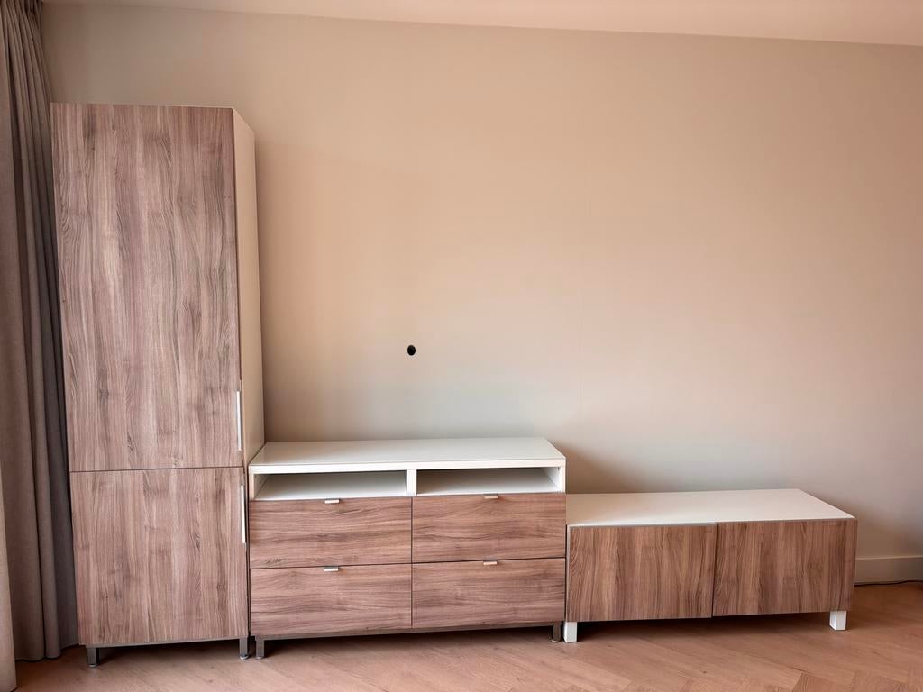 3 IKEA Besta kasten - Losstaand en veelzijdig, Ophalen, Gebruikt, 200 cm of meer, Met lade(s)