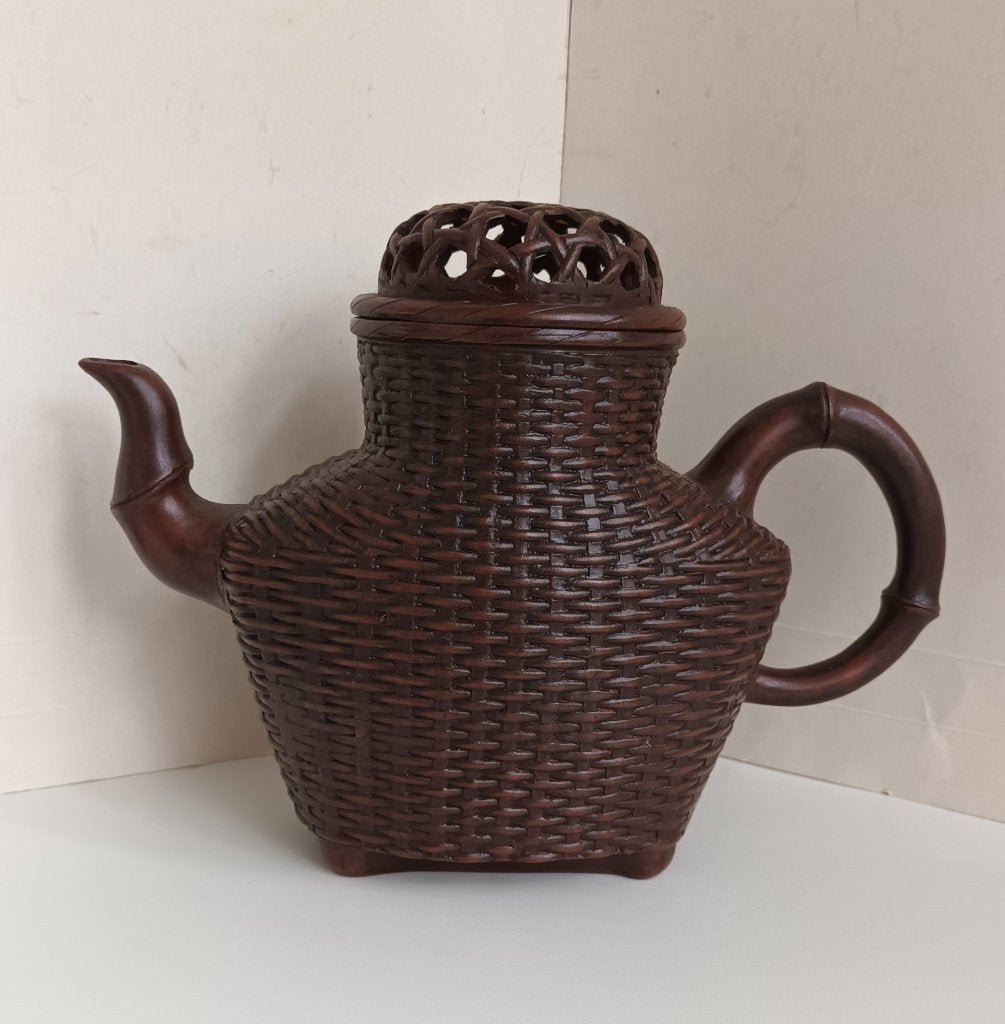 Chinees Yixing trekpotje theepot zisha bamboe gevlochten, Ophalen of Verzenden