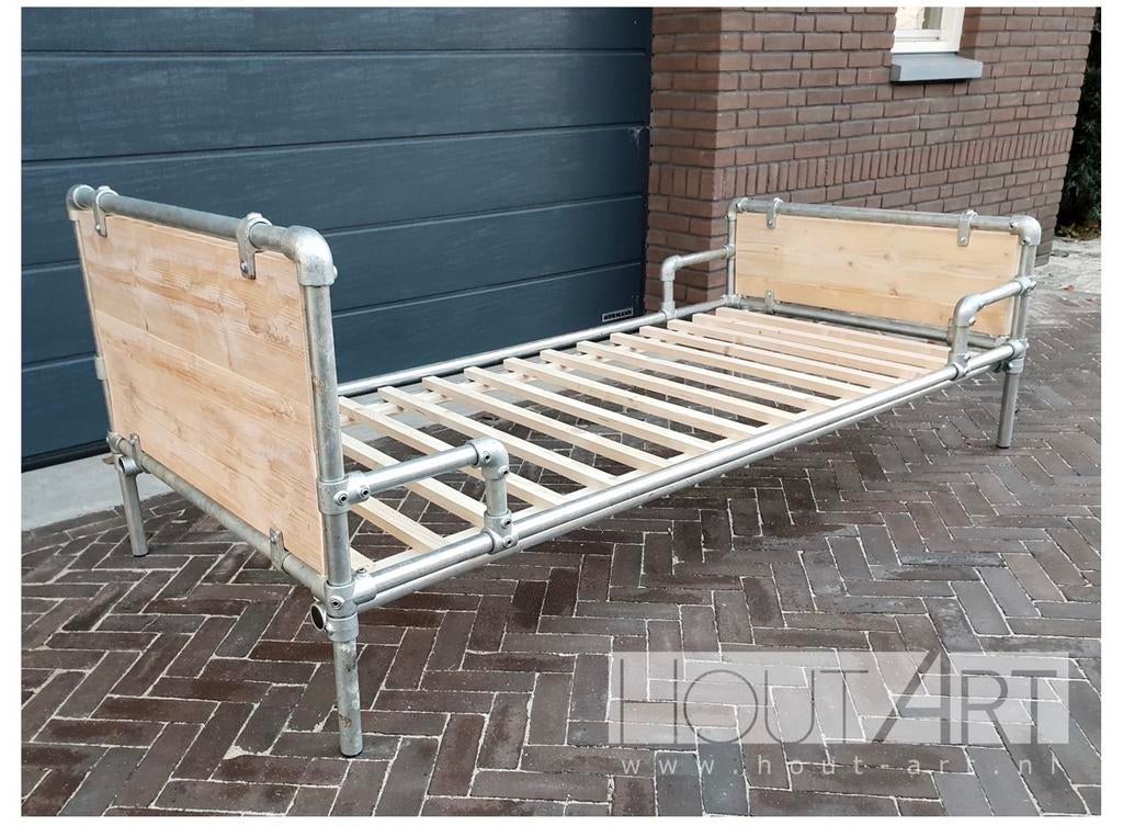 Bed Side steigerbuis met steigerhout van Houtart, Ophalen, 90 cm, Steigerhout, Nieuw