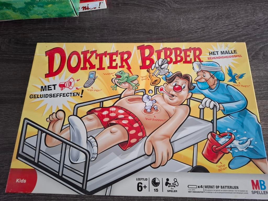 Dokter Bibber - Het Malle Behendigheidsspel, Een of twee spelers, Ophalen of Verzenden, Gebruikt, MB Spellen