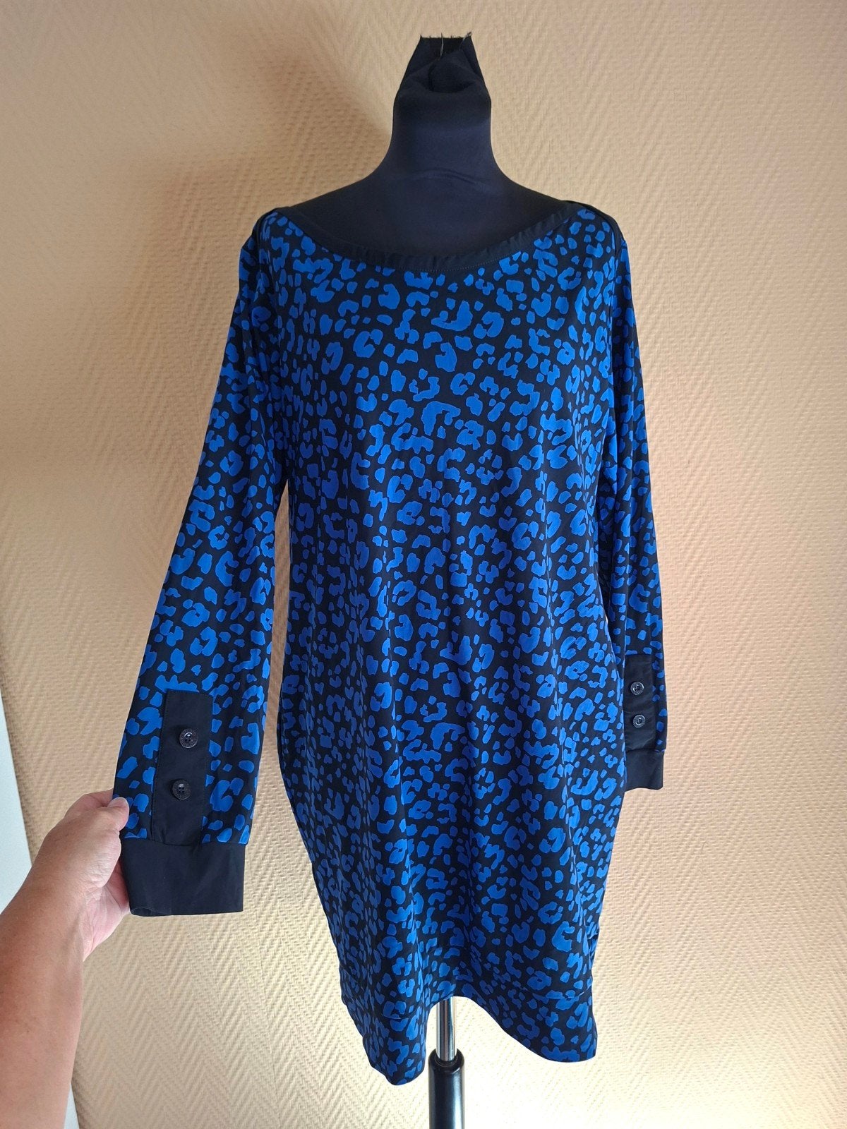 Studio Anneloes Panterprint Travelstof Jurkje XXL, Kleding | Dames, Studio Anneloes, Blauw, Maat 46/48 (XL) of groter, Ophalen of Verzenden