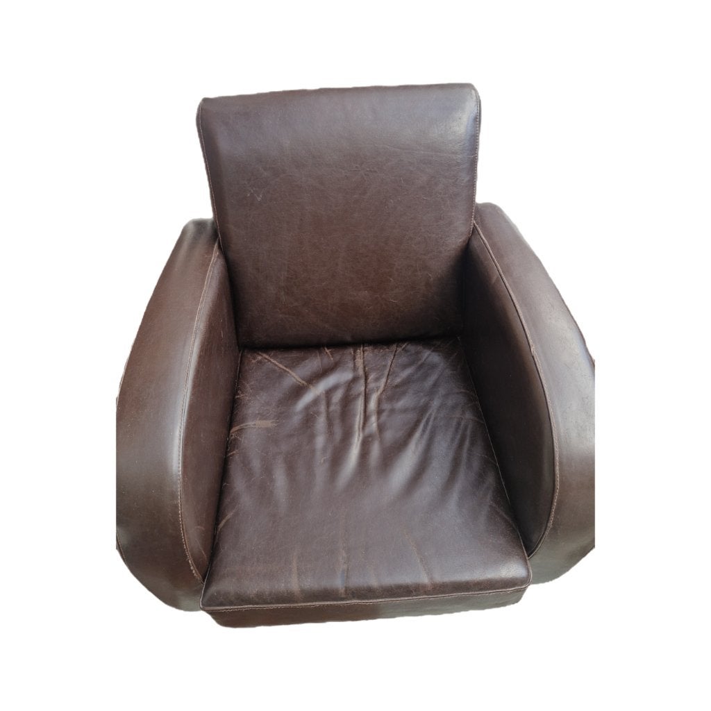 leren stoel fauteuils, Ophalen, Gebruikt, 50 tot 75 cm, Leer