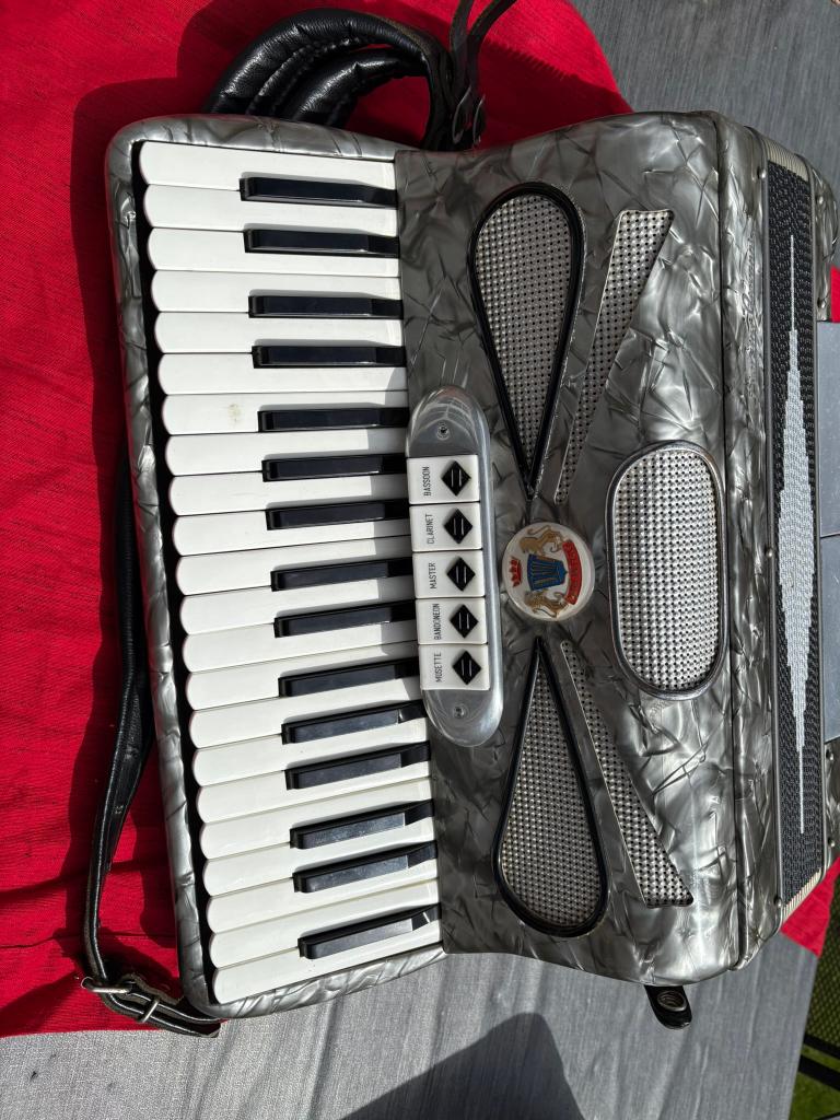 Borsinni Giovanni, Muziek en Instrumenten, Accordeons, Zo goed als nieuw, Toetsaccordeon, 80-bas, Overige merken, Met koffer, Met riemen
