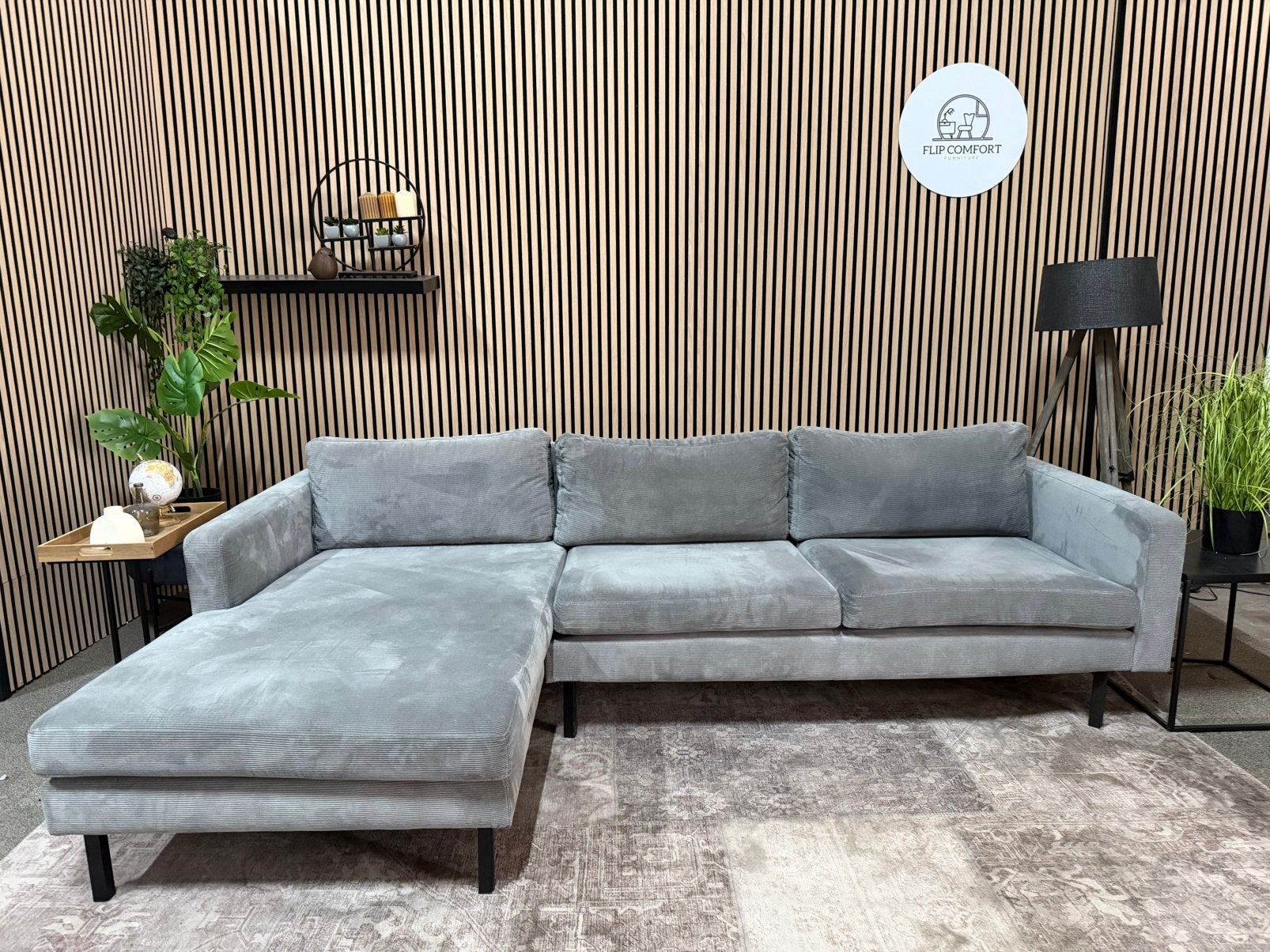 “GRATIS LEVERING” Gave ribstof hoekbank! 260x160, 250 tot 300 cm, 125 tot 150 cm, Verzenden, Hoekbank