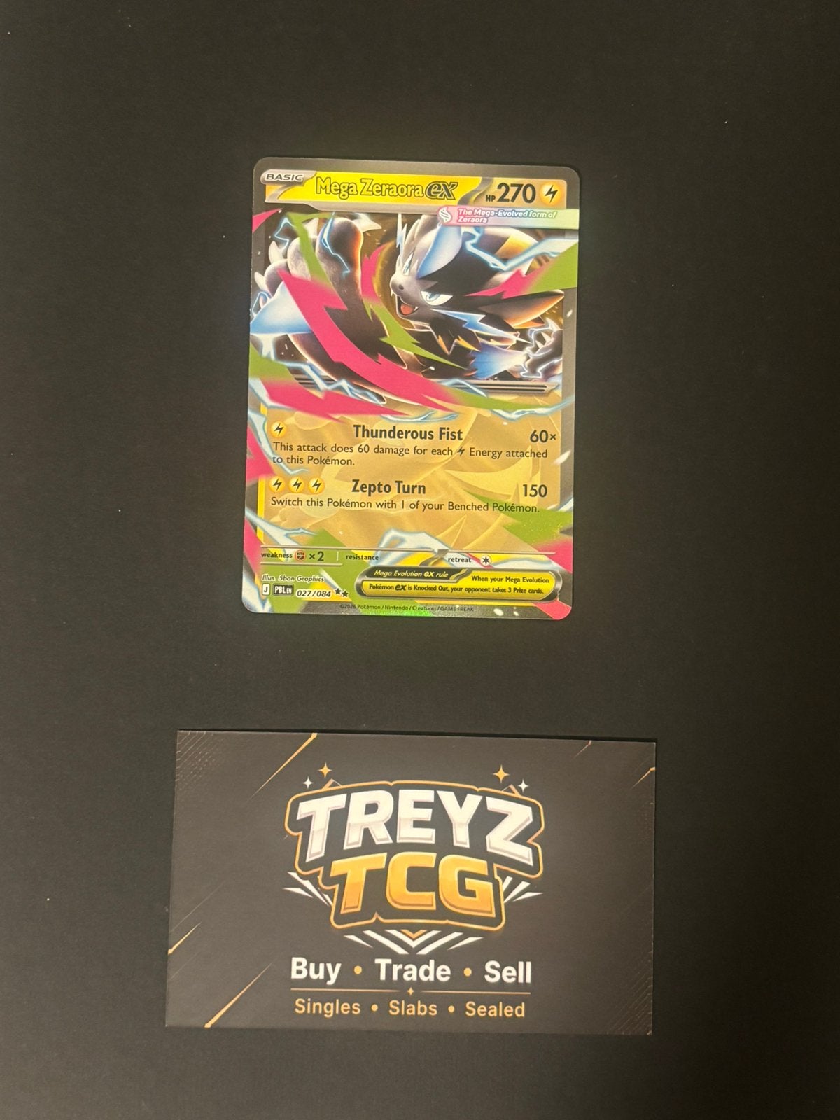 Mega Zeraora ex 027/084 Pokemon Pitch Black Mega Evolution, Verzenden, Zo goed als nieuw
