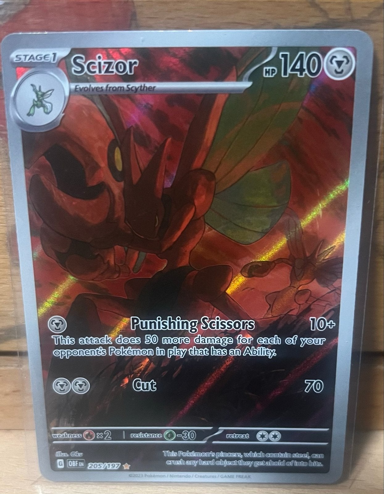 Scizor IR - Obsidian Flames, Ophalen of Verzenden, Zo goed als nieuw, Losse kaart, Foil