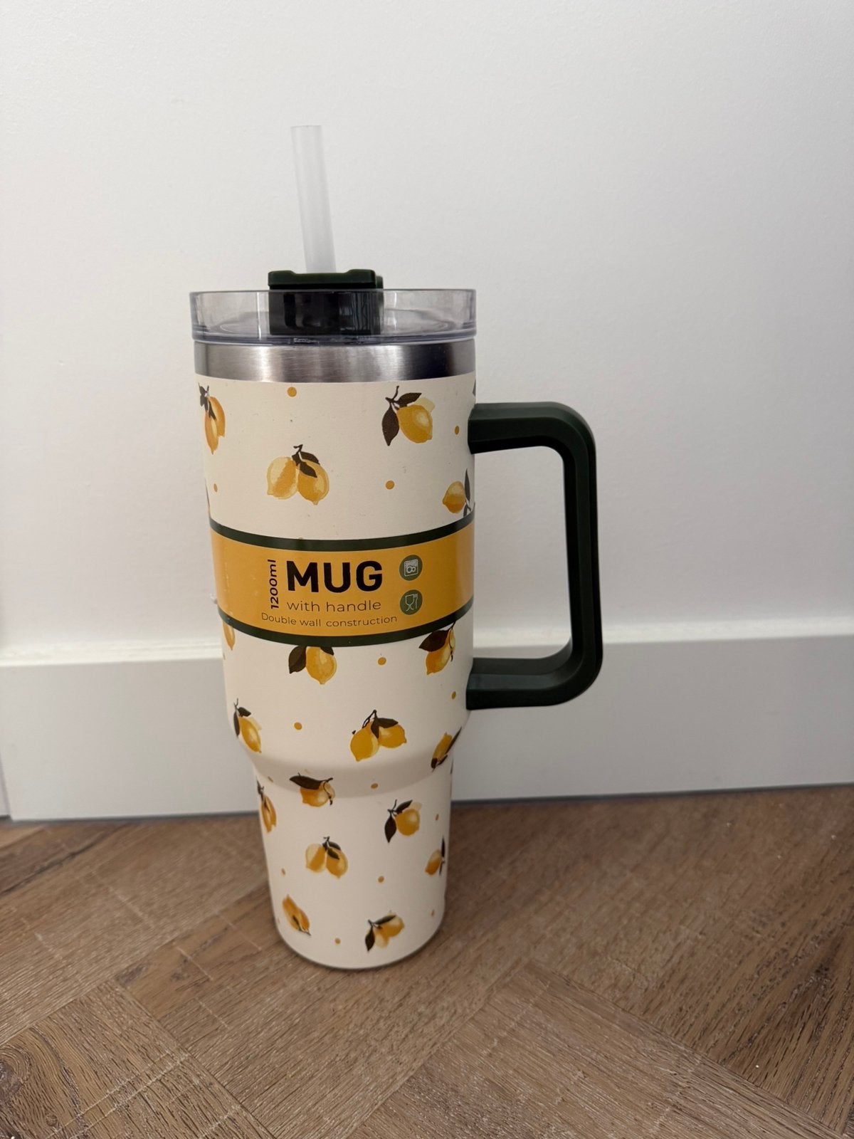 Nieuw citroen print MUG Stanley cup rietjes beker 1,2l groot, Ophalen of Verzenden, Nieuw