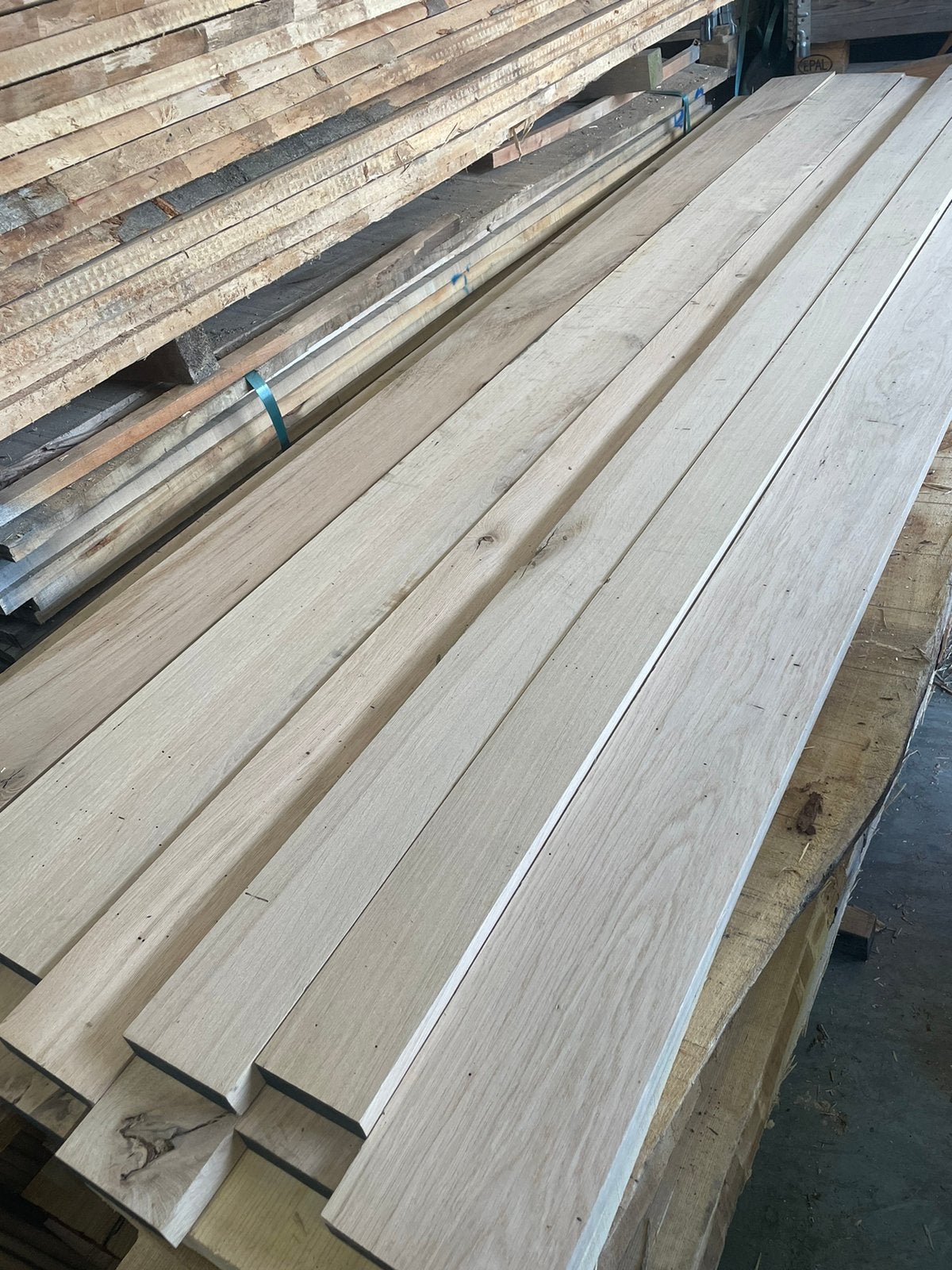 Partij eiken planken geschaafd rustiek, Doe-het-zelf en Verbouw, Hout en Planken, Ophalen, 25 tot 50 mm, Eiken, Nieuw