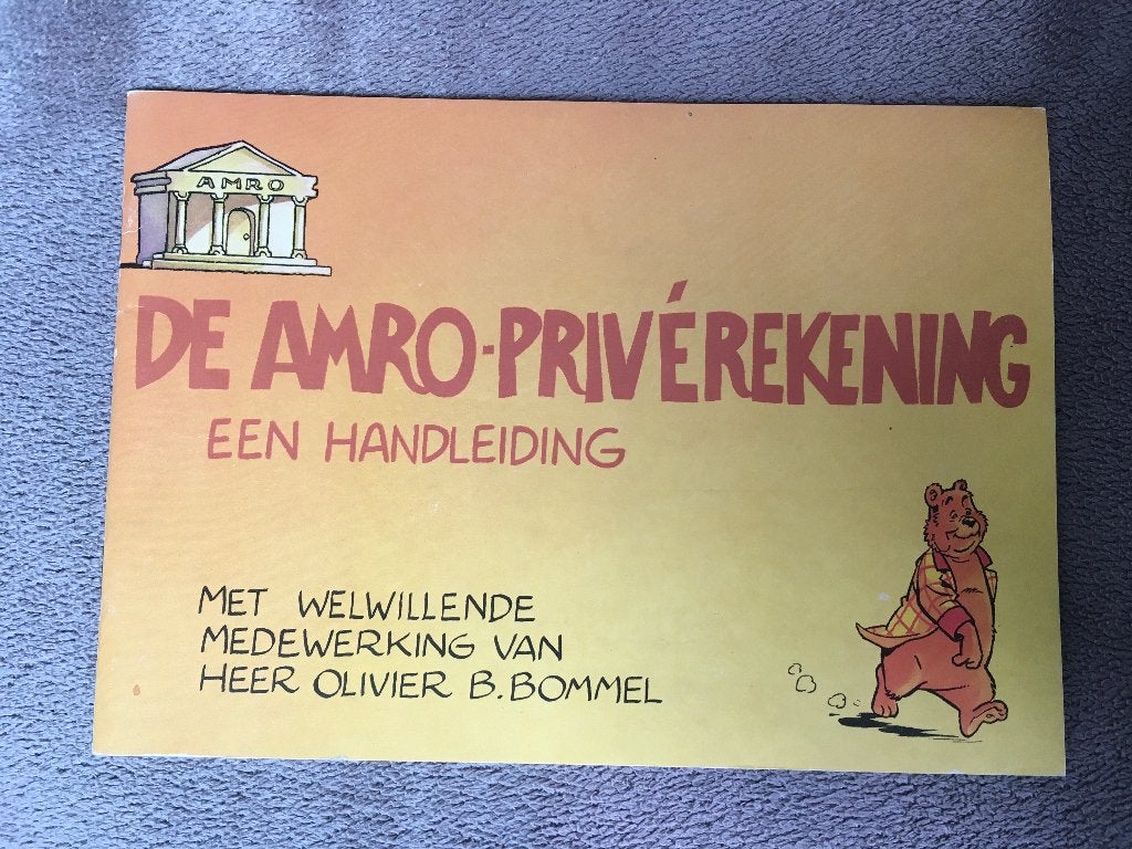De AMRO-privérekening, een handleiding (Bommel), Eén stripboek, Ophalen of Verzenden, Zo goed als nieuw, Marten Toonder studios