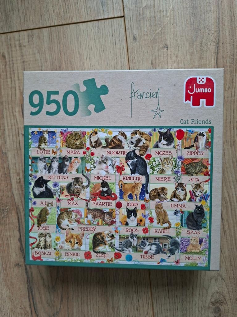 Puzzel katten Francien 950 stukjes, Ophalen, 500 t/m 1500 stukjes, Zo goed als nieuw