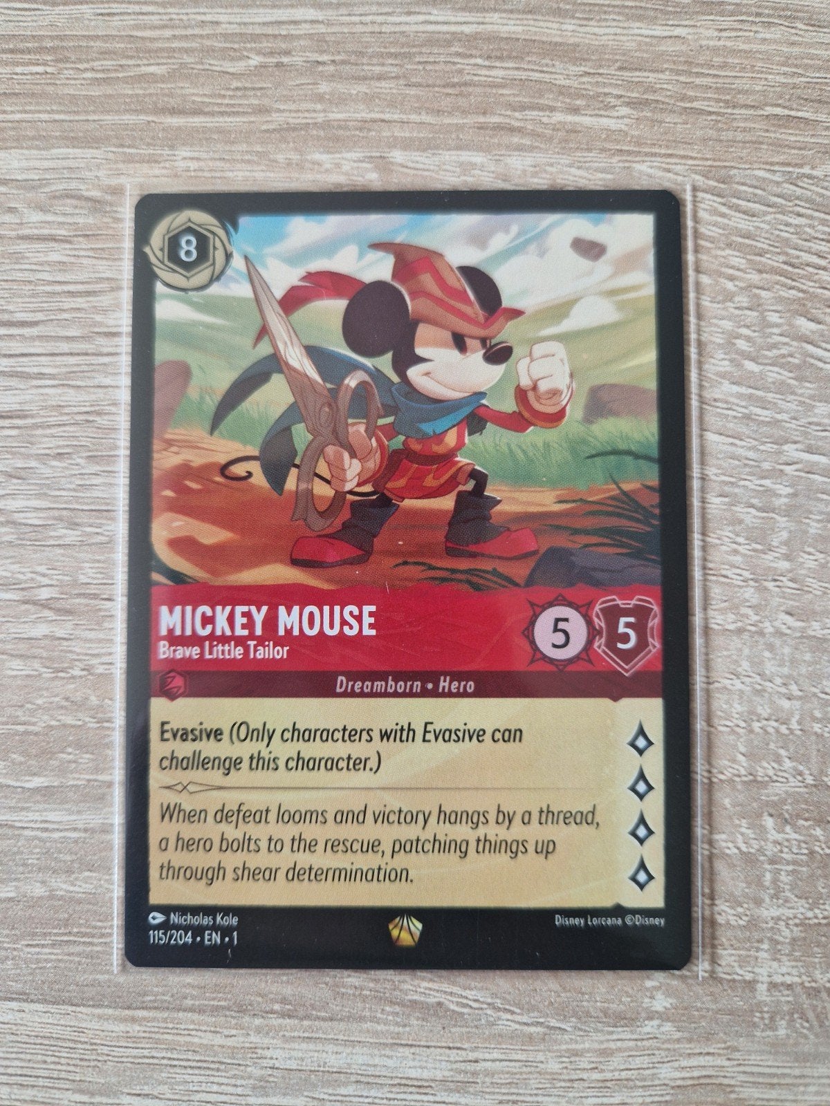 Mickey Mouse brave little tailor #115 1TFC lorcana disney, Ophalen of Verzenden, Zo goed als nieuw, Losse kaart